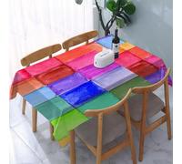 UREJD Tablecloth Stain Resistant 152x228 cm Rectangular Tablecloth Waterproof Decorative for Birthday Party Kitchen Dining Room,Vettore di sfondo a scacchi acquerello senza soluzione di continuità.