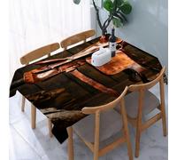 UREJD Tablecloth Stain Resistant 152x228 cm Rectangular Tablecloth Waterproof Decorative for Birthday Party Kitchen Dining Room,Autentico cowboy leggendario del West americano in un vecchio fienile i