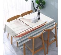UREJD Tablecloth Stain Resistant 152x228 cm Rectangular Tablecloth Waterproof Decorative for Birthday Party Kitchen Dining Room,Nautico, lascia che i tuoi sogni navighino con citazione Barca tra le