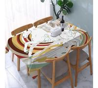 UREJD Tablecloth Stain Resistant 152x228 cm Rectangular Tablecloth Waterproof Decorative for Birthday Party Kitchen Dining Room,Unicorno, grafica della cultura pop art del vecchio unicorno con angelo
