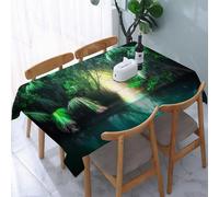 UREJD Tablecloth Stain Resistant 152x228 cm Rectangular Tablecloth Waterproof Decorative for Birthday Party Kitchen Dining Room,Giungla, sentiero nella foresta pluviale tropicale del lago Mangrovie a