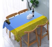 UREJD Tablecloth Stain Resistant 152x228 cm Rectangular Tablecloth Waterproof Decorative for Birthday Party Kitchen Dining Room,Cicogna gialla e blu che vola da sola con un cielo limpido sopra la pri