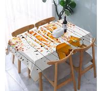 UREJD Tablecloth Stain Resistant 152x228 cm Rectangular Tablecloth Waterproof Decorative for Birthday Party Kitchen Dining Room,Caccia, Caccia alla volpe in autunno Fo