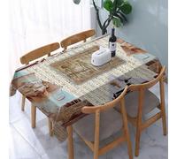 UREJD Tablecloth Stain Resistant 152x228 cm Rectangular Tablecloth Waterproof Decorative for Birthday Party Kitchen Dining Room,Arazzo degli antichi dei egizi, faraone e geroglifici, la figura sacra,