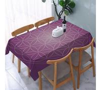 UREJD Tablecloth Stain Resistant 152x228 cm Rectangular Tablecloth Waterproof Decorative for Birthday Party Kitchen Dining Room,Lo sfondo geometrico vettoriale è un motivo luminoso, geometria sacra,