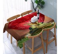 UREJD Tablecloth Stain Resistant 152x228 cm Rectangular Tablecloth Waterproof Decorative for Birthday Party Kitchen Dining Room,Decorazione animale, la signora trova il suo principe ranocchio, le lab