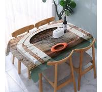 UREJD Tablecloth Stain Resistant 152x228 cm Rectangular Tablecloth Waterproof Decorative for Birthday Party Kitchen Dining Room,Porta rustica in legno con salvagente a Venezia