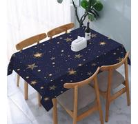 UREJD Tablecloth Stain Resistant 152x228 cm Rectangular Tablecloth Waterproof Decorative for Birthday Party Kitchen Dining Room,Motivo a stelle con Venere su sfondo blu scuro, varie decorazioni di Ve