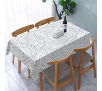 UREJD Tablecloth Stain Resistant 152x228 cm Rectangular Tablecloth Waterproof Decorative for Birthday Party Kitchen Dining Room,Motivo tessile senza cuciture disegnato a mano. Stampa graffiti