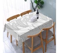 UREJD Tablecloth Stain Resistant 152x228 cm Rectangular Tablecloth Waterproof Decorative for Birthday Party Kitchen Dining Room,Mitologia delle navi da guerra antiche e nave leggendaria, antica nave