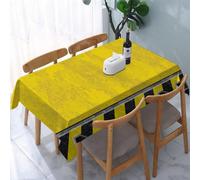 UREJD Tablecloth Stain Resistant 152x228 cm Rectangular Tablecloth Waterproof Decorative for Birthday Party Kitchen Dining Room,Arte architettonica, pannello industriale di avvertimento con strisce g