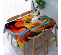 UREJD Tablecloth Stain Resistant 152x228 cm Rectangular Tablecloth Waterproof Decorative for Birthday Party Kitchen Dining Room,Dipinto astratto sul tema della musica e del ritmo