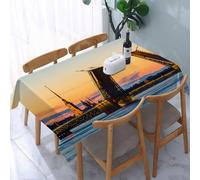 UREJD Tablecloth Stain Resistant 152x228 cm Rectangular Tablecloth Waterproof Decorative for Birthday Party Kitchen Dining Room,Vista da cartolina del Ponte del Palazzo con la Fortezza di Pietro e Pa