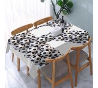 UREJD Tablecloth Stain Resistant 152x228 cm Rectangular Tablecloth Waterproof Decorative for Birthday Party Kitchen Dining Room,Lettera R, arte calcistica creativa composta da una serie di palloni da