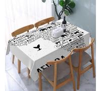UREJD Tablecloth Stain Resistant 152x228 cm Rectangular Tablecloth Waterproof Decorative for Birthday Party Kitchen Dining Room,Simboli della natura, della cultura e dell'architettura dell'Africa sot