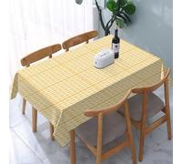UREJD Tablecloth Stain Resistant 152x228 cm Rectangular Tablecloth Waterproof Decorative for Birthday Party Kitchen Dining Room,Un classico motivo a scacchi Il fascino infinito del giallo e del bianc