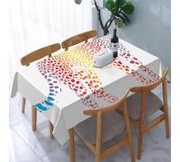 UREJD Tablecloth Stain Resistant 152x228 cm Rectangular Tablecloth Waterproof Decorative for Birthday Party Kitchen Dining Room,Animale, un ghepardo con macchie color arcobaleno su sfondo bianco