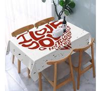 UREJD Tablecloth Stain Resistant 152x228 cm Rectangular Tablecloth Waterproof Decorative for Birthday Party Kitchen Dining Room,Ti amo di più, ti amo più di ogni altra cosa