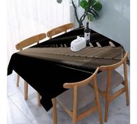 UREJD Tablecloth Stain Resistant 152x228 cm Rectangular Tablecloth Waterproof Decorative for Birthday Party Kitchen Dining Room,Pianoforte, tastiera del pianoforte in primo piano, accenni a infinite