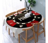 UREJD Tablecloth Stain Resistant 152x228 cm Rectangular Tablecloth Waterproof Decorative for Birthday Party Kitchen Dining Room,Torneo di poker, fiches da casinò con la parola poker al suo interno