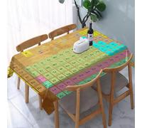 UREJD Tablecloth Stain Resistant 152x228 cm Rectangular Tablecloth Waterproof Decorative for Birthday Party Kitchen Dining Room,Tavola periodica, elementi chimici, amanti della scienza, Vin
