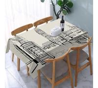UREJD Tablecloth Stain Resistant 152x228 cm Rectangular Tablecloth Waterproof Decorative for Birthday Party Kitchen Dining Room,Moderna, scena di Londra con il monumento del Big Ben in stile schizzo,