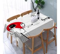 UREJD Tablecloth Stain Resistant 152x228 cm Rectangular Tablecloth Waterproof Decorative for Birthday Party Kitchen Dining Room,Il giapponese della geisha. Patrono della tradizione geisha giapponese