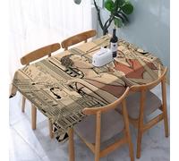 UREJD Tablecloth Stain Resistant 152x228 cm Rectangular Tablecloth Waterproof Decorative for Birthday Party Kitchen Dining Room,Federa per cuscino con motivi stampati, musica jazz e cantante jazz con