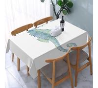 UREJD Tablecloth Stain Resistant 152x228 cm Rectangular Tablecloth Waterproof Decorative for Birthday Party Kitchen Dining Room,Animale, immagine del profilo di un cavalluccio marino in stile acquere