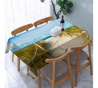 UREJD Tablecloth Stain Resistant 152x228 cm Rectangular Tablecloth Waterproof Decorative for Birthday Party Kitchen Dining Room,Spiaggia, South Beach Nature Trail a Miami, Florida
