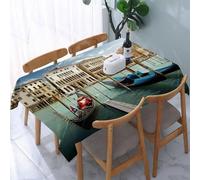 UREJD Tablecloth Stain Resistant 152x228 cm Rectangular Tablecloth Waterproof Decorative for Birthday Party Kitchen Dining Room,Stampa fotografica italiana, gondole veneziane e laguna adriatica Venez