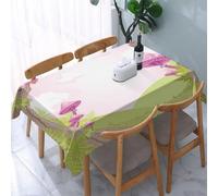 UREJD Tablecloth Stain Resistant 152x228 cm Rectangular Tablecloth Waterproof Decorative for Birthday Party Kitchen Dining Room,Decorazioni a forma di fungo, alberi di ciliegio in fiore nella foresta