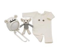 URFEDA Accessorio di scena per neonato per foto costume per bambini carino cartone animato maglia pagliaccetto piccolo topo cappello per topo bambola per bambini costumi per fotografia unisex per