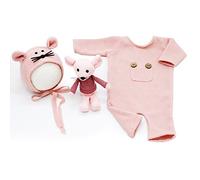 URFEDA Accessorio di scena per neonato per foto costume per bambini carino cartone animato maglia pagliaccetto piccolo topo cappello per topo bambola per bambini costumi per fotografia unisex per
