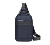 URFEDA Borsa a tracolla da uomo, piccola borsa a tracolla in nylon, anti-furto, borsa a tracolla, borsa a tracolla multi-tasca, per escursioni, lavoro, scuola, negozio, colore nero, Blu, taglia unica