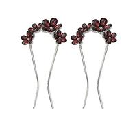URFEDA Forcine per capelli a forma di U per capelli francesi accessori per capelli vintage fiore strass forcina bastone per capelli da donna a forma di U accessori per capelli da donna