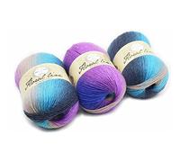 URFEDA Gomitoli di lana da lavoro Mohair, 100% lana arcobaleno, in lana multicolore sfumata, gomitoli di filato di cotone lavabile per maglieria, tempo libero creativo e fai da te, corda per