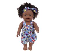 URFEDA Reborn Bambola africana nera con capelli 30,5 cm Bambola africana per bambini in silicone realistico morbido bambola neonato ragazza pelle nera bambola bambino giocattolo
