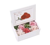 URFEDA Sapone artificiale rose con cornice per foto, confezione regalo di fiori finti, rosa per sempre, regalo di fiori da donna, regalo di fiori per la festa della mamma, San Valentino, festa degli