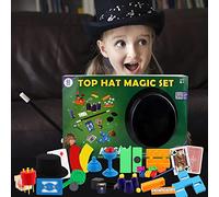URFEDA Set di accessori magici per bambini, per principianti, per bambini, con bacchetta magica, cilindro, molto altro ancora, mago per bambini a partire dai 6 anni in su