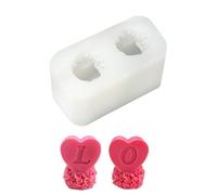 URFEDA Valentine's Day Love Heart Candle Mold | Embellished Wax Mold | Cake Mold for DIY Aromatherapy Crafting SCD-297