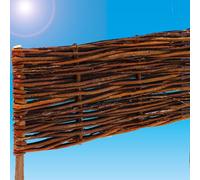 UrFence 1 pz. Recinzione Aiuole in Salice 100x20 - Staccionata in Legno per Giardino - Cordolo per Aiuole - Bordatura per Prato e Alberi - Piccolo Recinto Giardino Esterno - Bordura per Aiuola Legno