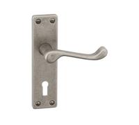 URFIC 100-325-AT LK - Set di maniglie a leva in stagno effetto antico con voluta vittoriana