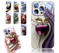 Urgalaxy Personalized 3D Colorful Fruit Tempered Glass Phone Case, All-Inclusive Lens Design Phone Case, Magnetic Slim Protective Cover for iPhone 12/13/14/15/16 Pro Max (Purple,for 15 Pro)
