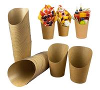 Urganvem 60 Pezzi Bicchieri di Carta Kraft, Porta Patatine 12oz, Sacchetti per Waffle a Bolle, Coni di Carta Kraft per Waffle, Patatine, Popcorn