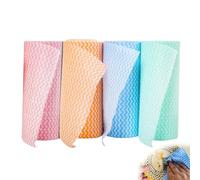 Urganvem Panni per la Pulizia, 4 Rotoli Rotolo di Panno in Microfibra, 25 x 19,5cm Panni per la Pulizia Strappabili per Piatto Asciugandosi Stracci Bagno Cucina (4 Colori)