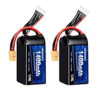 URGENEX Batteria Lipo 6S 1400 mAh 22,2 V 100 C con XT60 Plug RC Battery Fit per RC FPV Racing Drone Quadcopter Elicottero Airplane Racing Models (2PCS)
