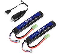 URGENEX Batteria per softair, 11,1 V, 1500 mAh, 35 C, High Discharge Rate Lipo Pack con mini Plug Rechargeable 3S Lipo Battery for Airsoft Model Guns