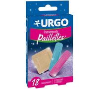 URGO - Cerotti glitterati - 2 formati - 3 colori - Comprime antiaderente - 18 cerotti protettivi