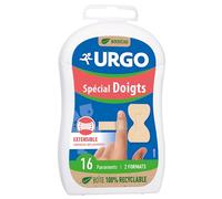 Urgo - Medicazioni speciali per dita - Segue i movimenti - Resistente all'acqua - 16 medicazioni in 2 formati